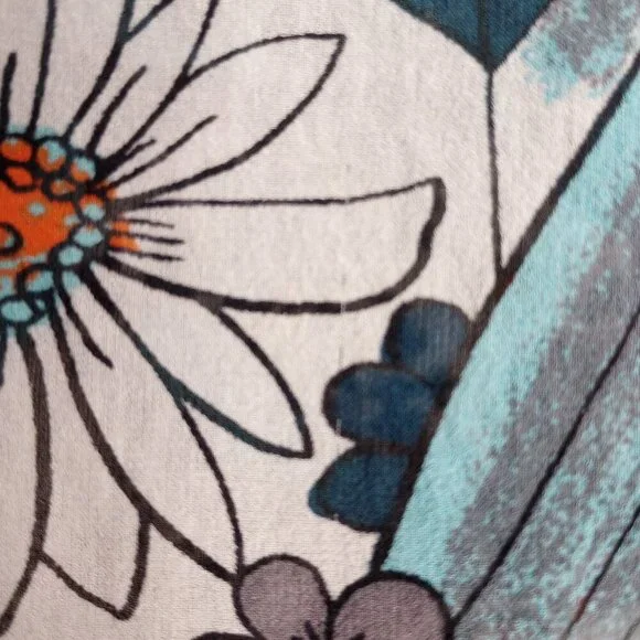 Coldwater Creek Silk Stripe & Floral Sheer Tunic Top - Picture 11 of 11